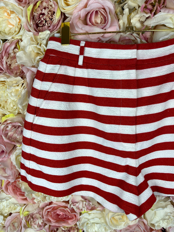Dolce & Gabbana Striped Shorts White Red Sz. 34 DE