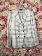 Akris Classic Blazer White Black Sz. 38