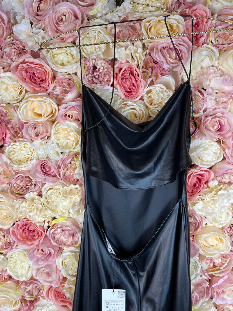 Zara Shiny Dress Black Sz. XS