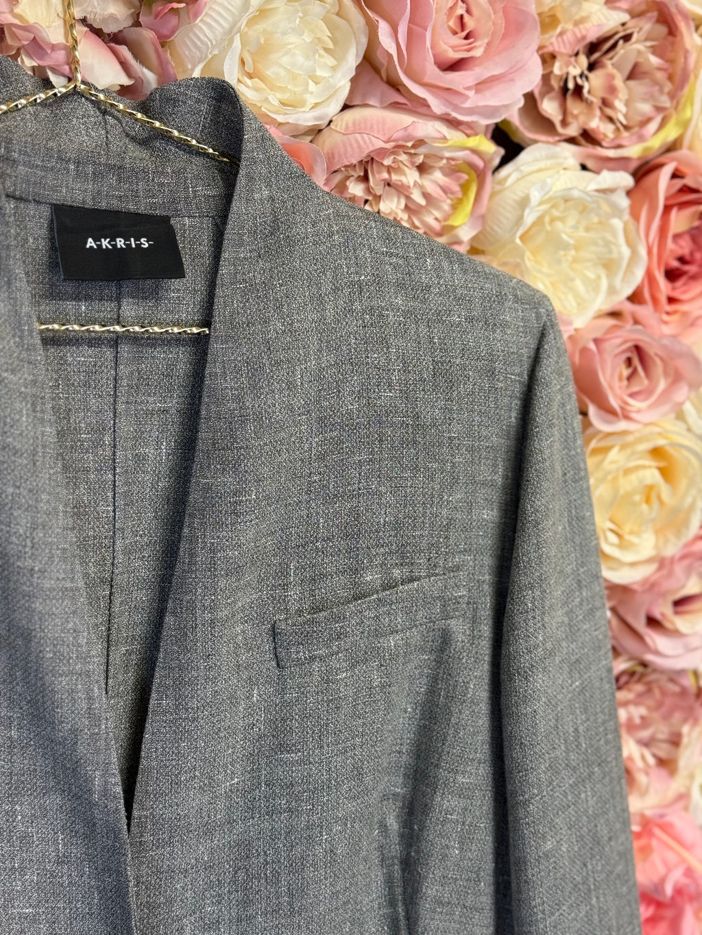 Akris Linen Wool Blazer Grey Sz. 40 EU