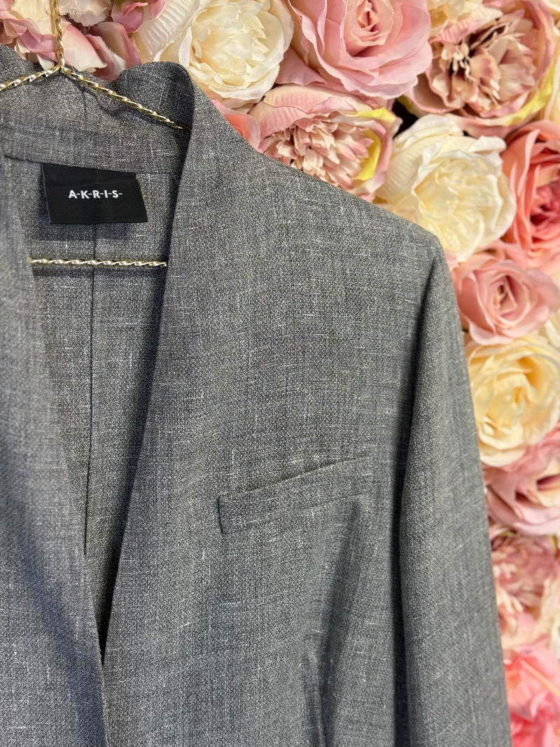 Akris Linen Wool Blazer Grey Sz. 40 EU