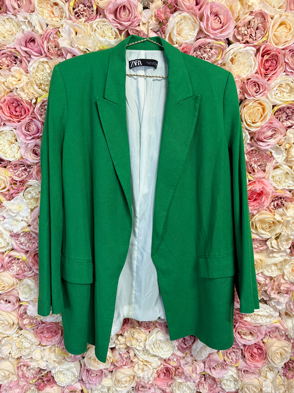 Zara Blazer Green & Dark Grey & Black Sz. L