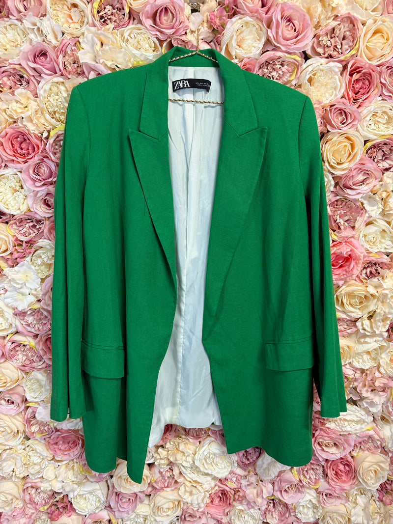 Zara Blazer Green & Dark Grey & Black Sz. L