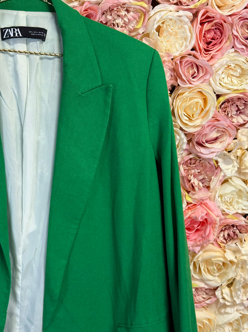 Zara Blazer Green & Dark Grey & Black Sz. L