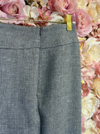 Akris Linen Wool Classic Pants Grey Sz. 42 DE