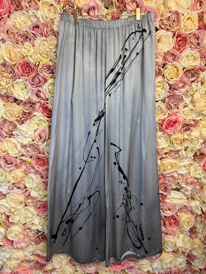 Avant Toi Silk Pants Grey Multi Sz. L