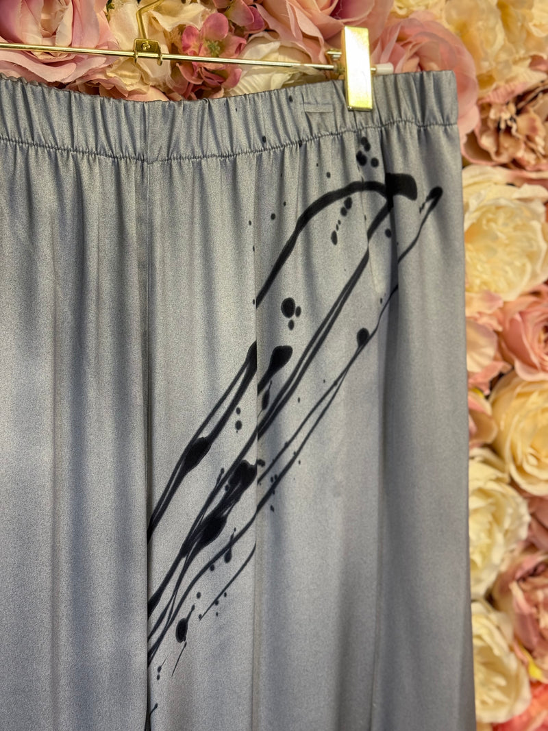 Avant Toi Silk Pants Grey Multi Sz. L