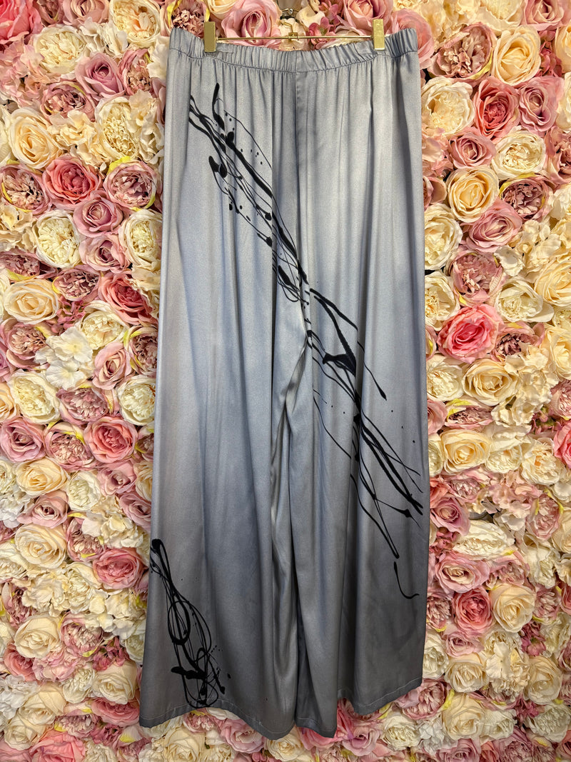 Avant Toi Silk Pants Grey Multi Sz. L