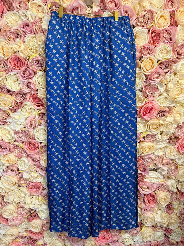 Max Mara Silk Pants Blue Multi Sz. 38 DE