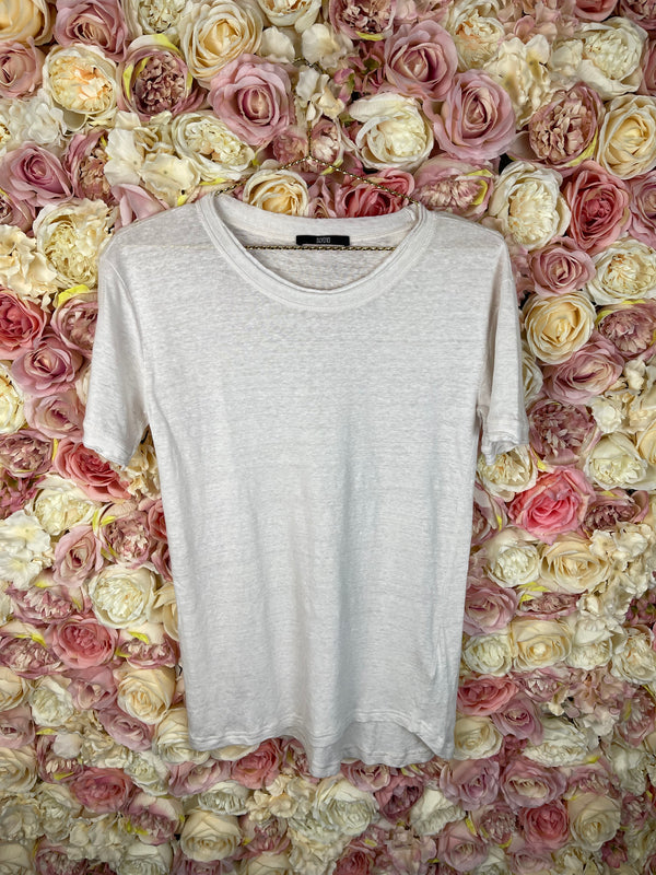 Sly010 Round Neck Linen T-Shirt Off White Sz. S