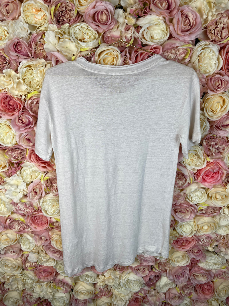 Sly010 Round Neck Linen T-Shirt Off White Sz. S