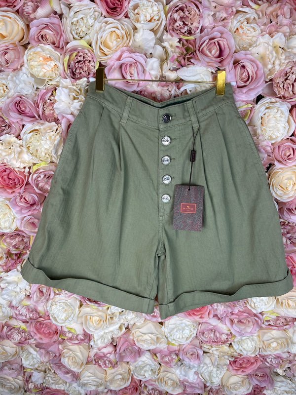 Etro Shorts Green Sz. 34 DE