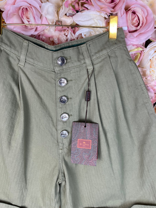 Etro Shorts Green Sz. 34 DE