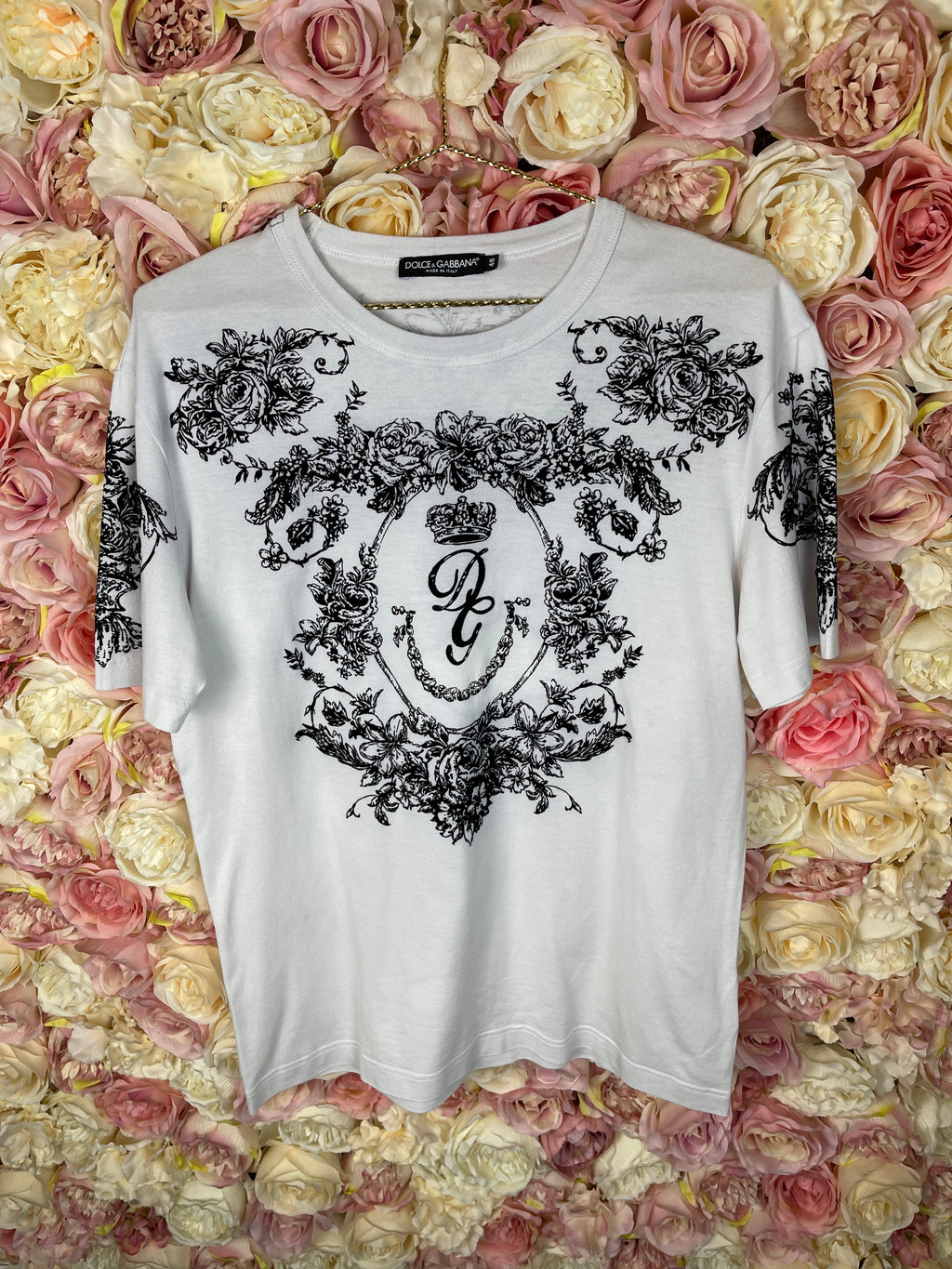 Dolce & Gabbana T-Shirt White Black Sz. L