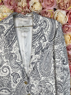Etro Blazer Paisley Print White Dark Blue Sz. 38 DE & 34 DE