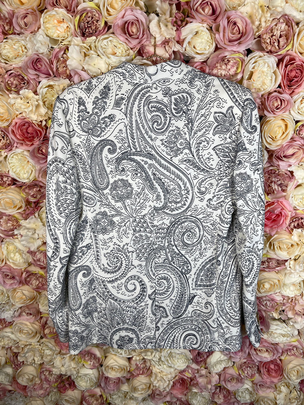 Etro Blazer Paisley Print White Dark Blue Sz. 38 DE & 34 DE