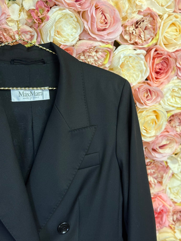 Max Mara Double-breasted Classic Wool Blazer Black Sz. 42 DE
