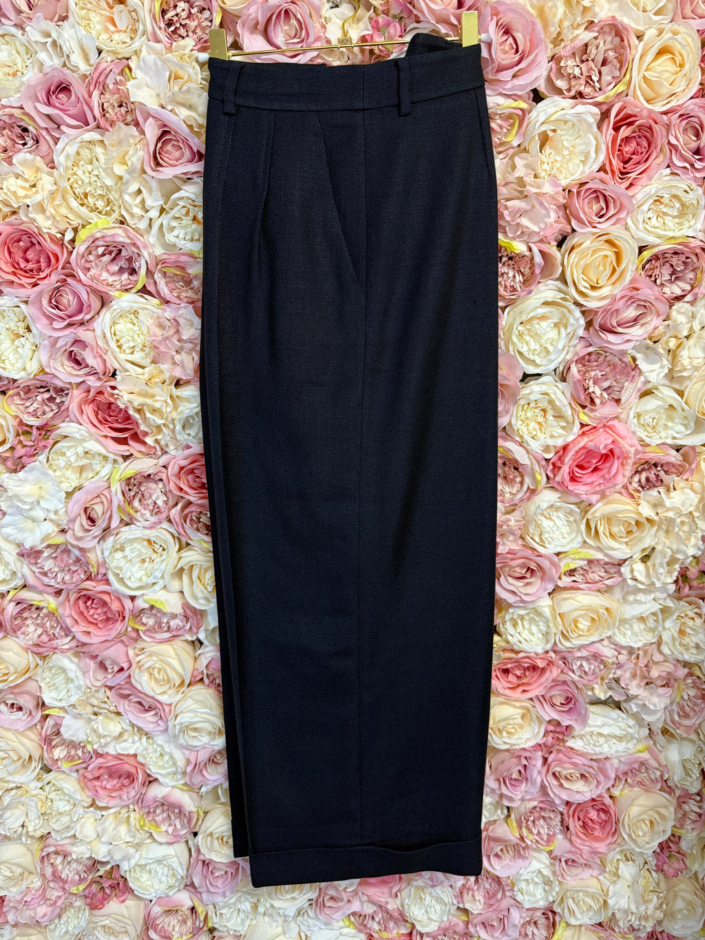 Akris Silk Wool Pants Dark Blue Sz. 42 DE