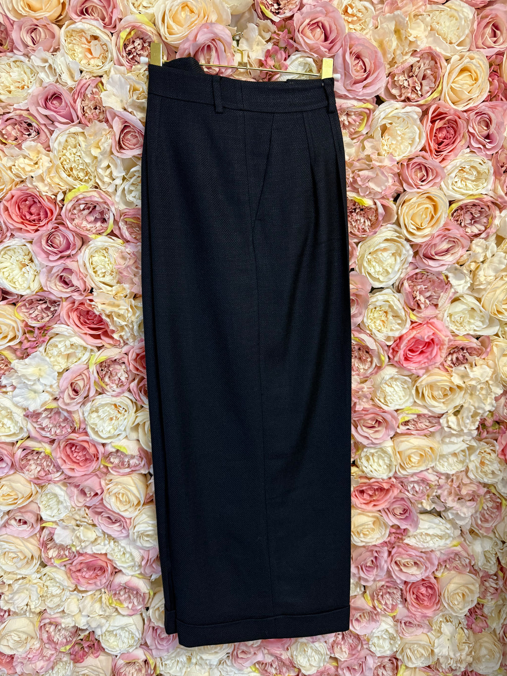 Akris Silk Wool Pants Dark Blue Sz. 42 DE
