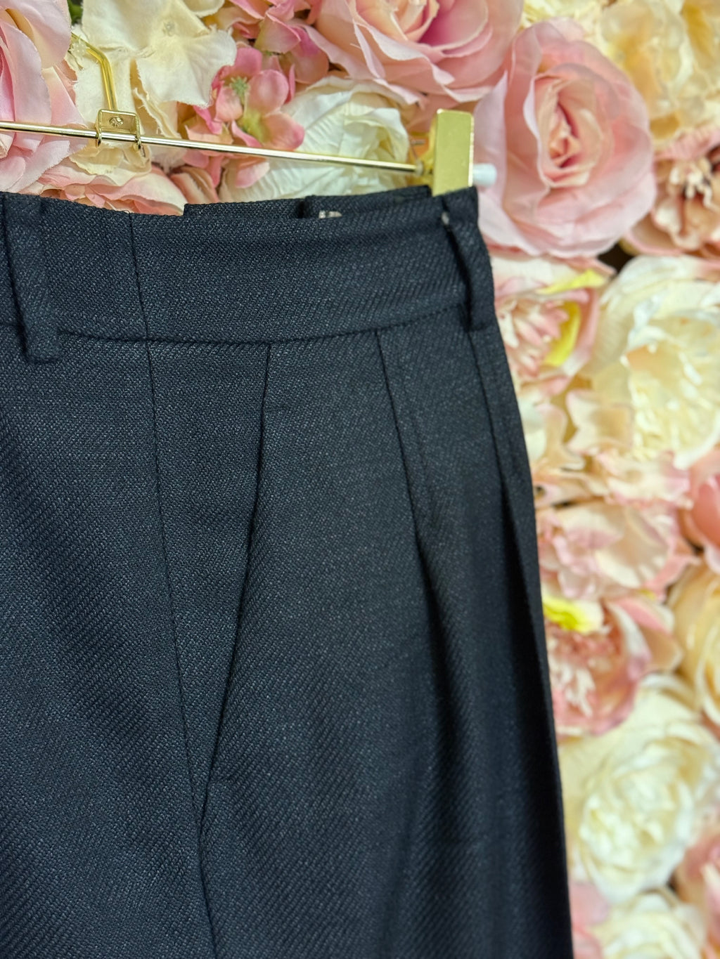 Akris Silk Wool Pants Dark Blue Sz. 42 DE