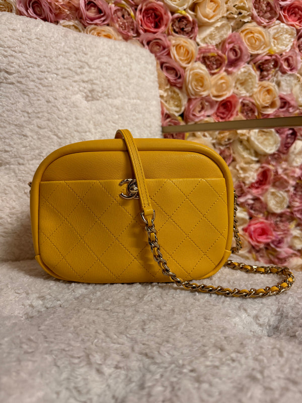 Chanel Camera Bag iridiscent calfskin leather Yellow