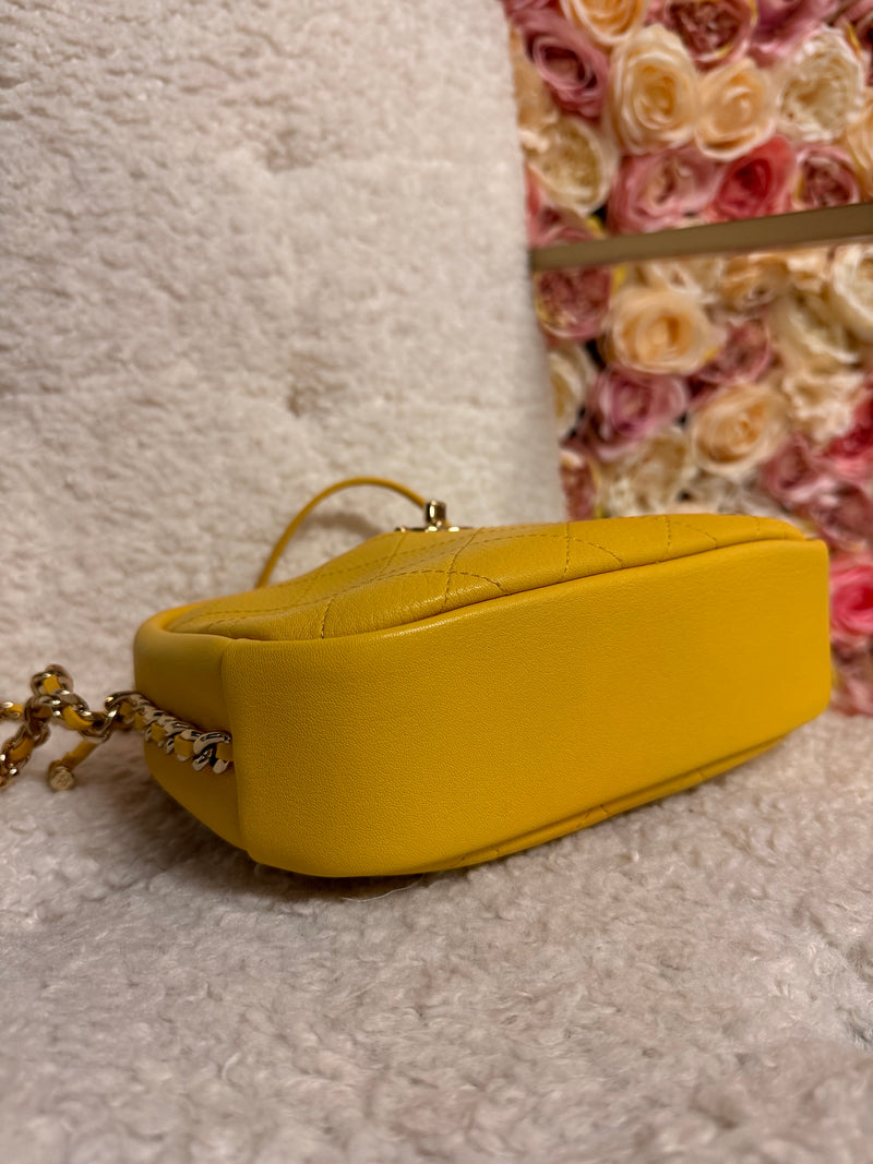 Chanel Camera Bag iridiscent calfskin leather Yellow