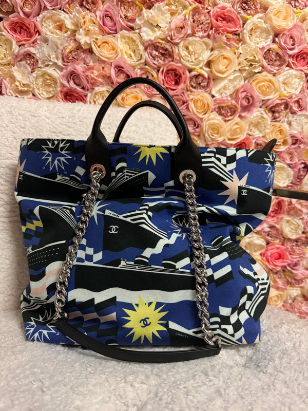 Chanel La Pausa Tote Bag Canvas 2019 Cruise Collection Blue