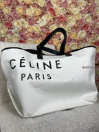Céline Large Tote Bag White Black