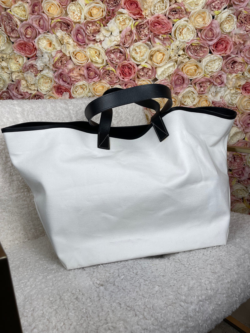 Céline Large Tote Bag White Black