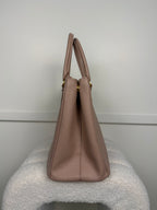 Prada Galleria Double Zip Tasche Medium – Dunkel Beige