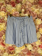Ermanno Scervino Linen Shorts Blue White Sz. 36 DE