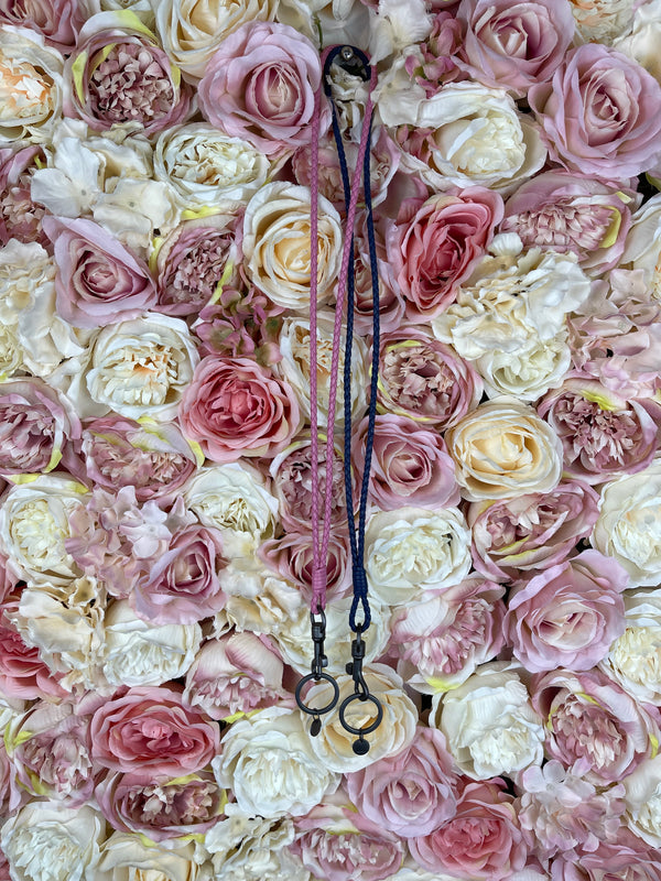 Bottega Veneta Keyring Dark Blue & Light Pink