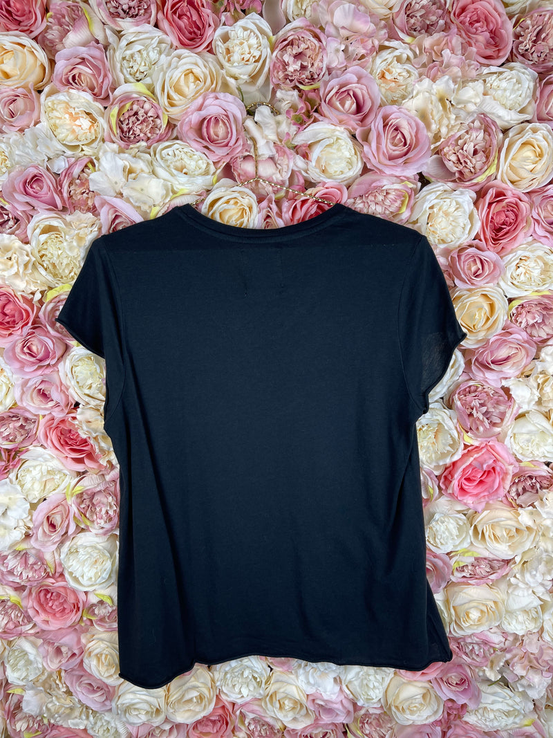 Zoe Karssen V-Neck T-Shirt Black Sz. M & L