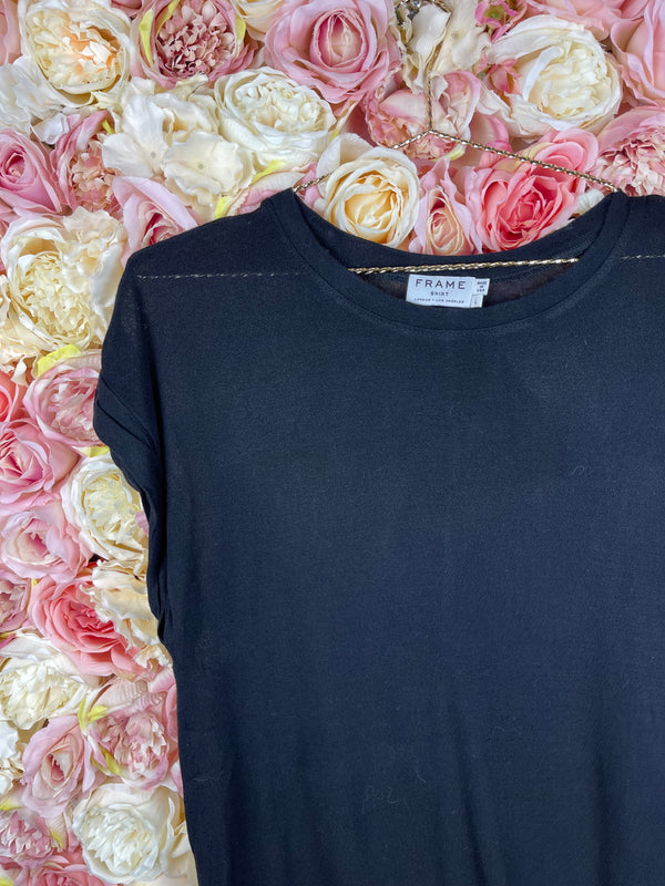Frame Round Neck T-Shirt Black Sz. L