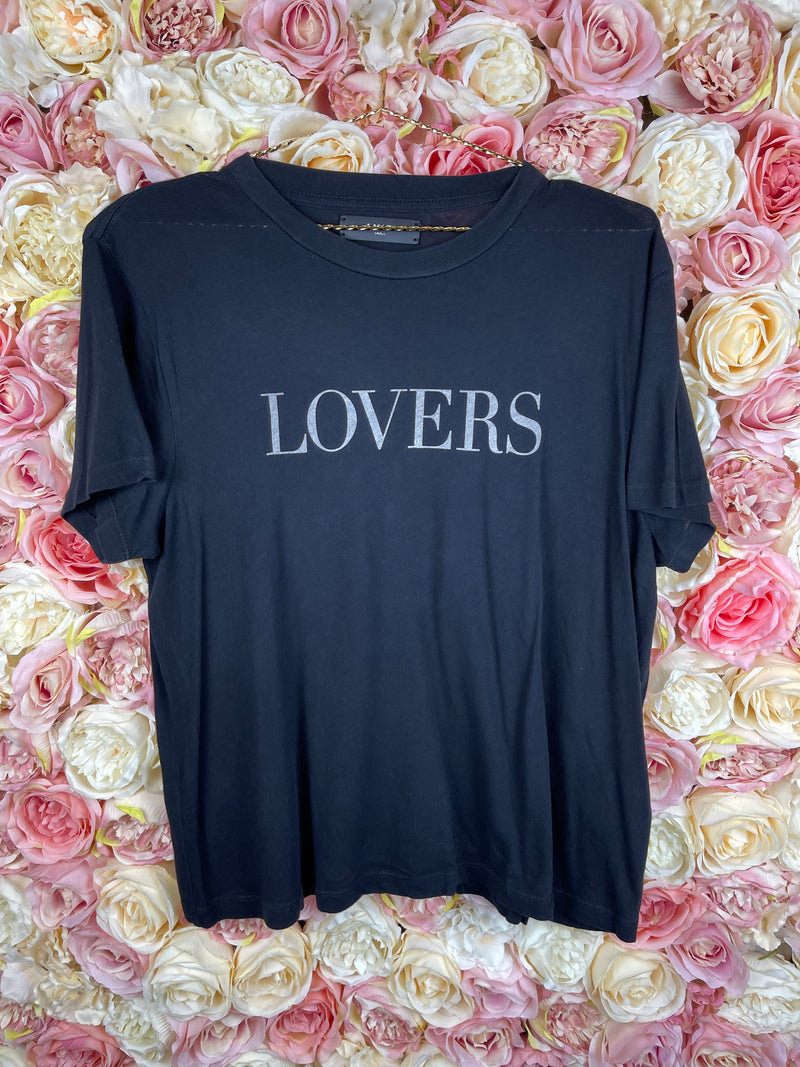 Amiri Lovers T-Shirts Grey & Black Sz. S