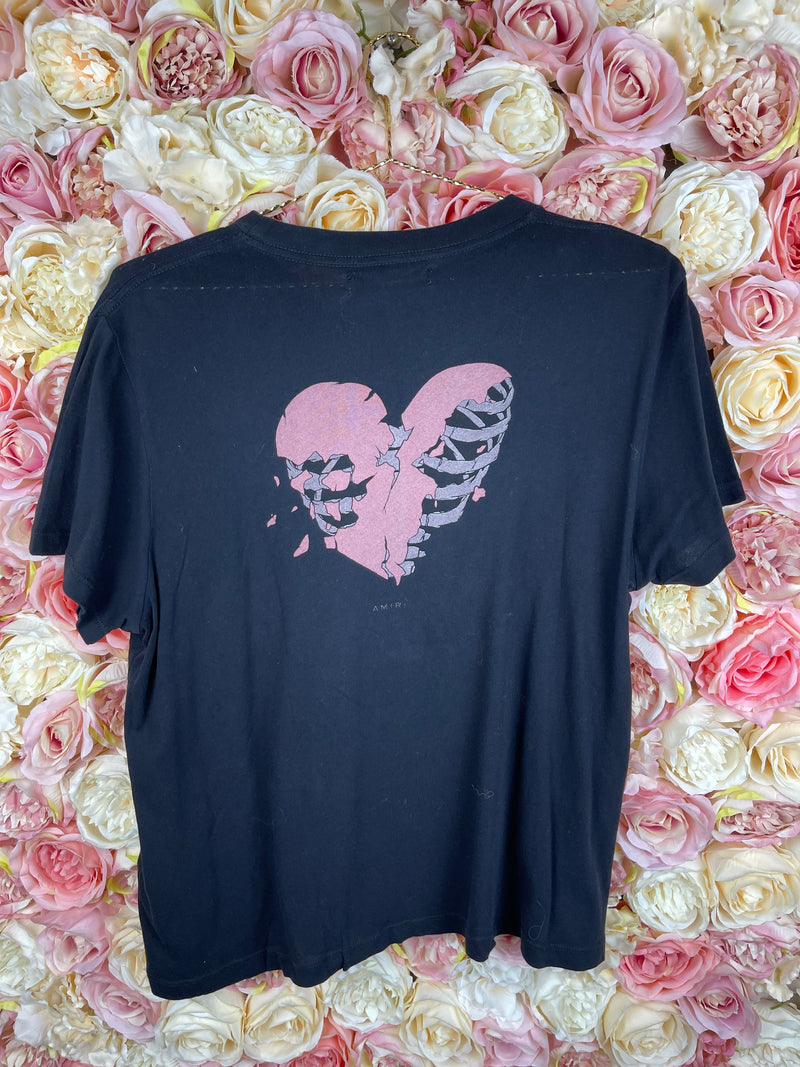 Amiri Lovers T-Shirts Grey & Black Sz. S