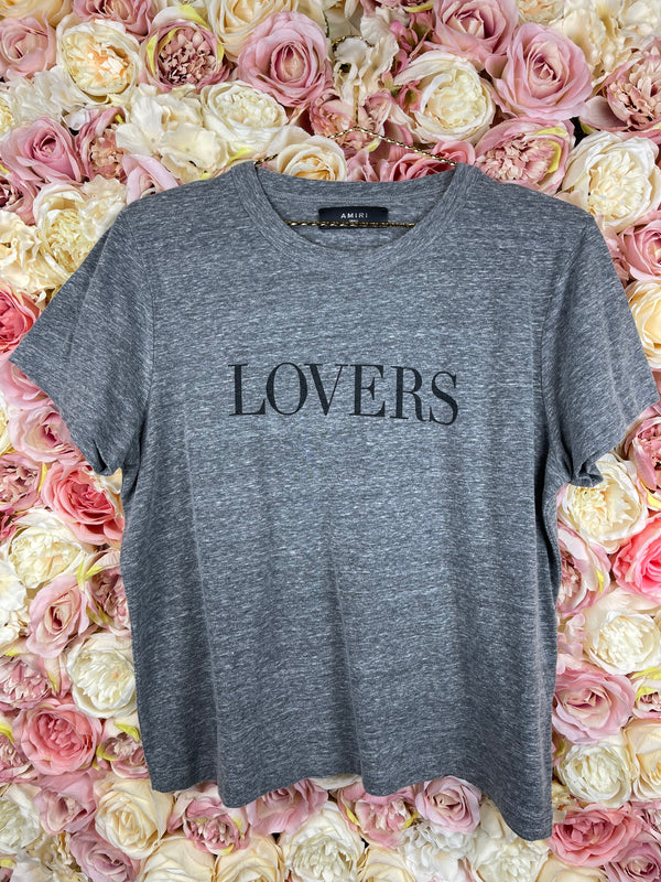 Amiri Lovers T-Shirts Grey & Black Sz. S