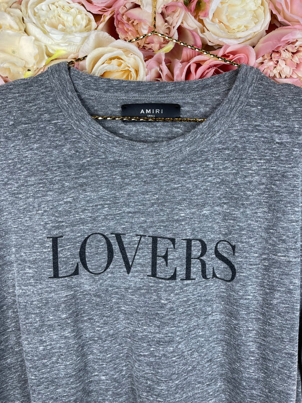 Amiri Lovers T-Shirts Grey & Black Sz. S