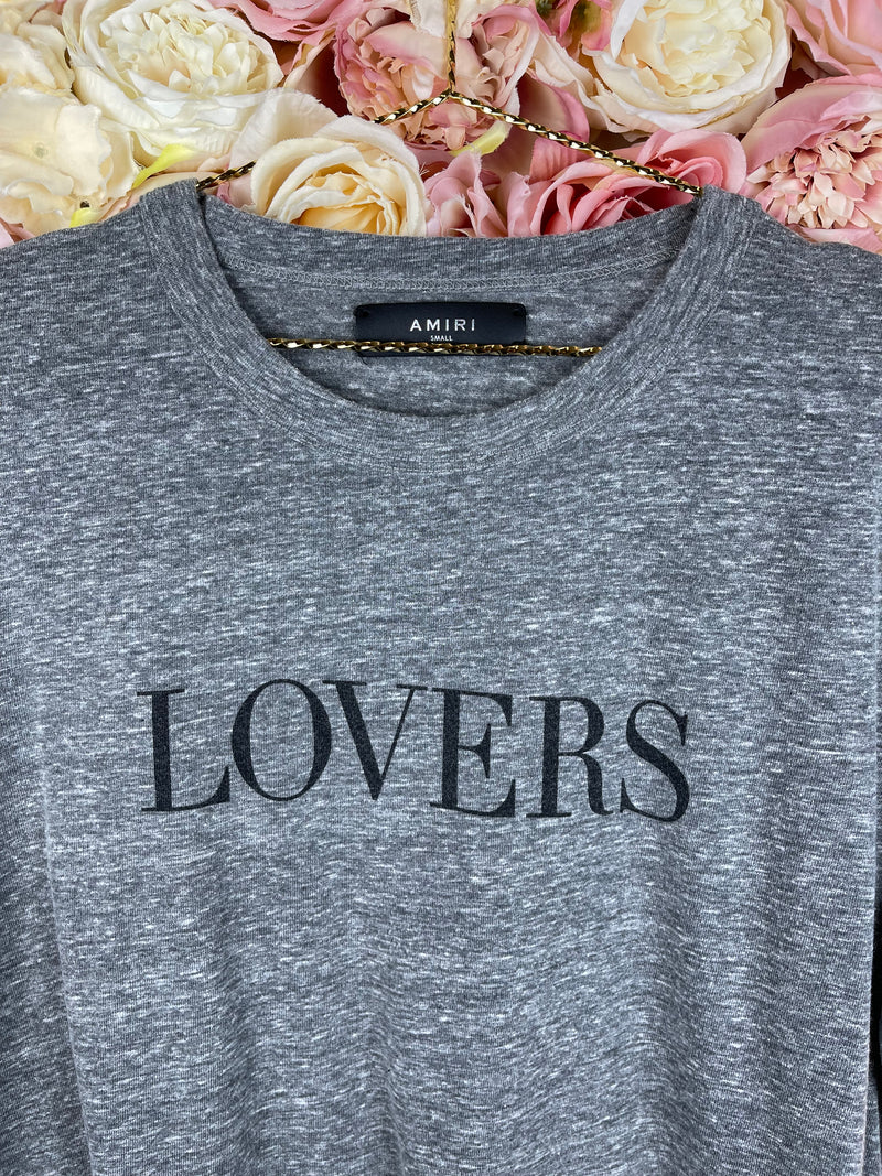 Amiri Lovers T-Shirts Grey & Black Sz. S
