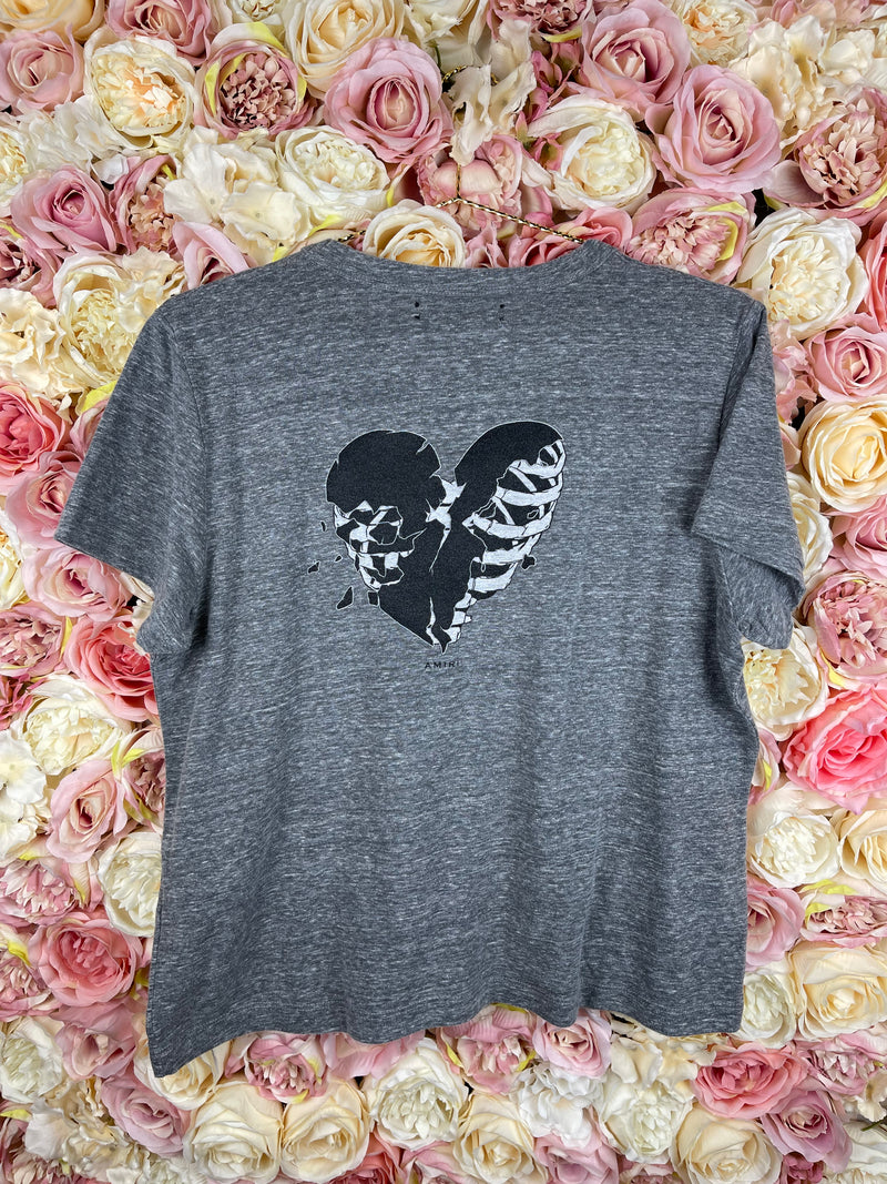 Amiri Lovers T-Shirts Grey & Black Sz. S