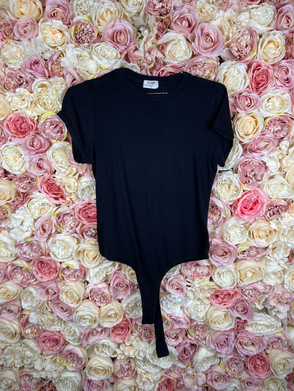 Re/Done Cotton Jersey Body White & Black Sz. M