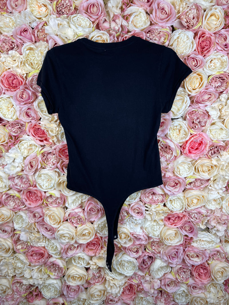 Re/Done Cotton Jersey Body White & Black Sz. M