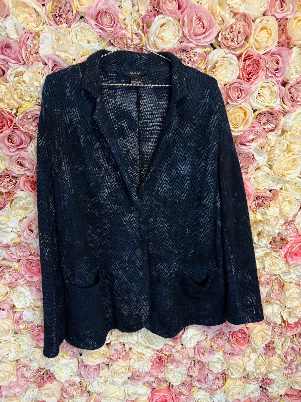 Avant Toi Jacket Merino Wool Cashmere Mix Blue
