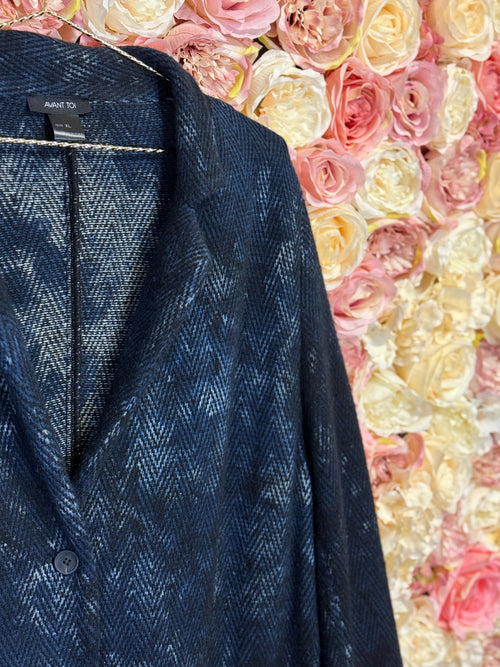 Avant Toi Jacket Merino Wool Cashmere Mix Blue