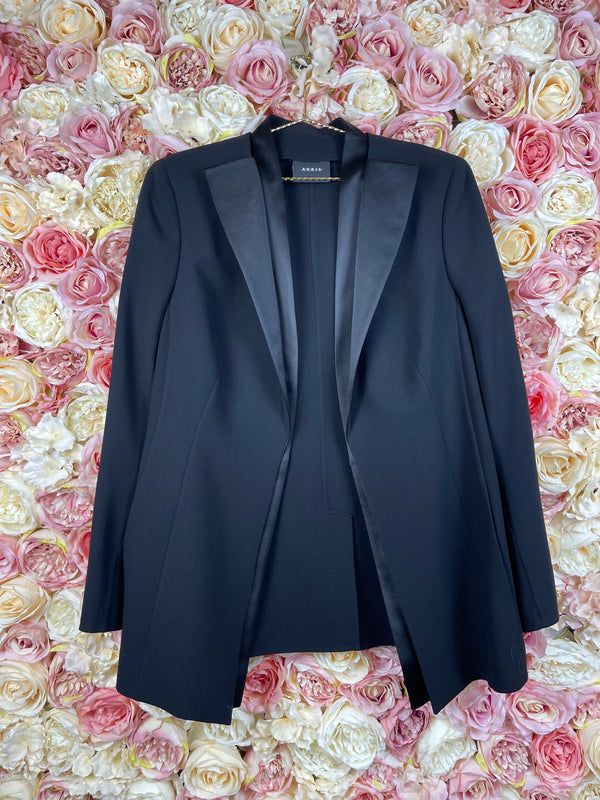 Akris Classic Blazer with Silk Details Black Sz. 42 DE