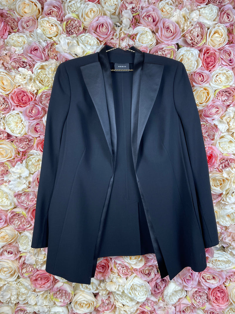 Akris Classic Blazer with Silk Details Black Sz. 42 DE