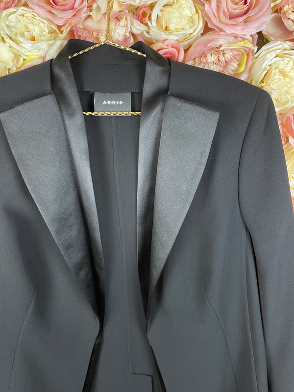 Akris Classic Blazer with Silk Details Black Sz. 42 DE