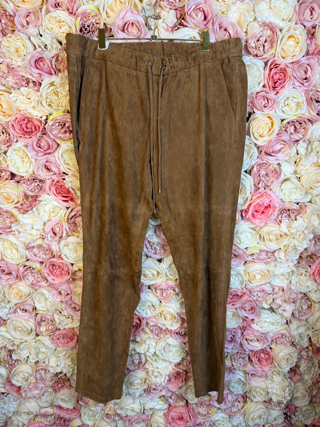 Catherine Khan Suede Leather Pants Cognac Sz. 42 DE