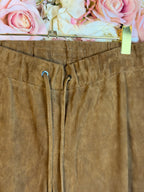 Catherine Khan Suede Leather Pants Cognac Sz. 42 DE