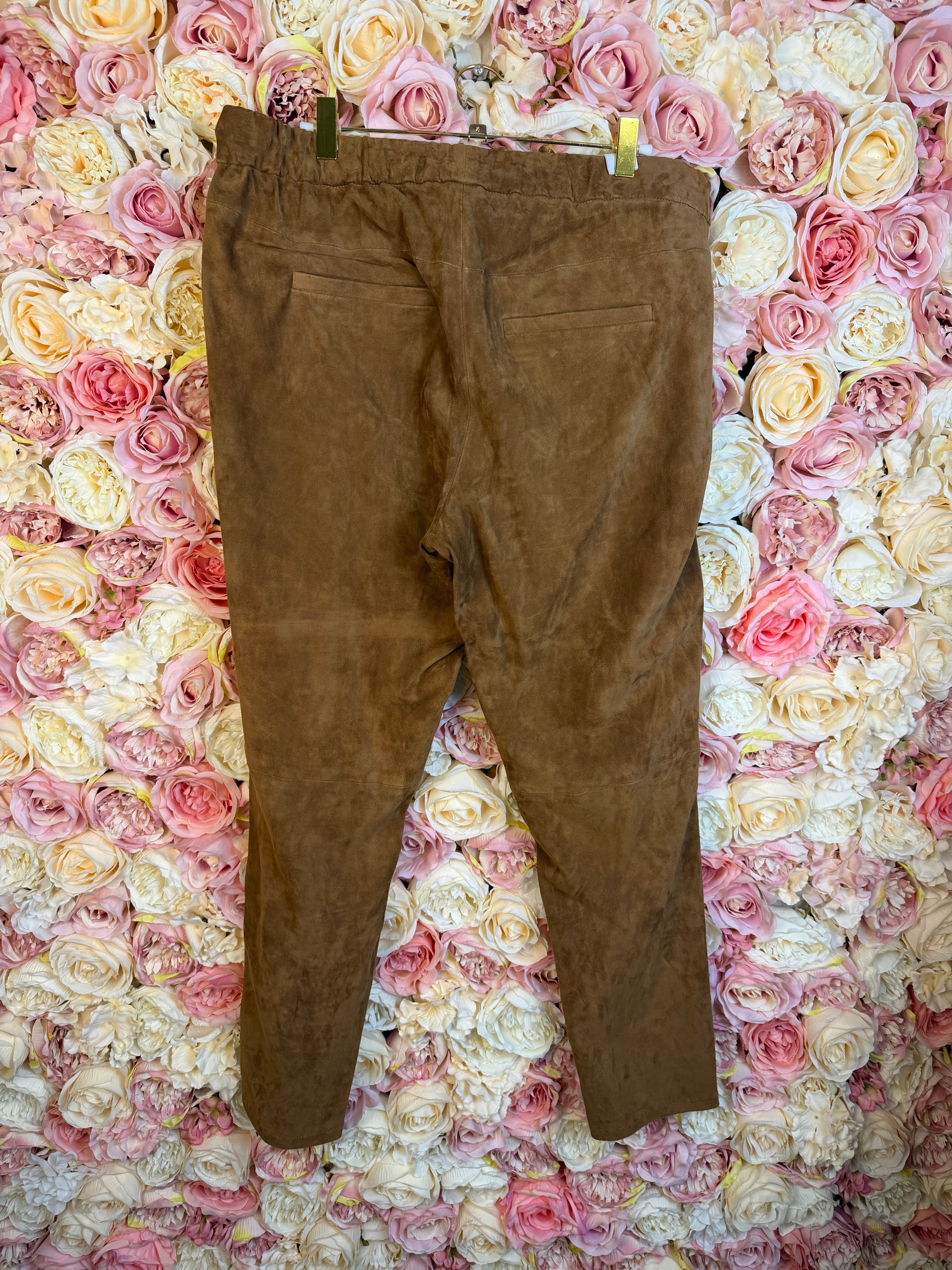 Catherine Khan Suede Leather Pants Cognac Sz. 42 DE